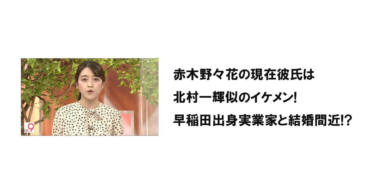 赤木野々花の現在彼氏は北村一輝似のイケメン!早稲田出身実業家と結婚間近!?